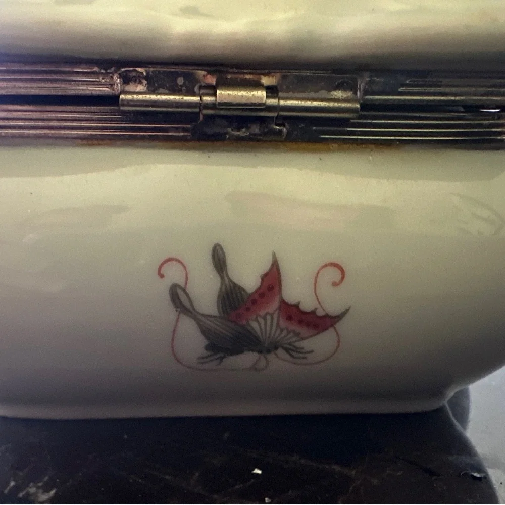 Neiman Marcus Vintage Butterfly Porcelain Trinket Box